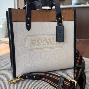 Coach Tan and Cream Leather Tote bag